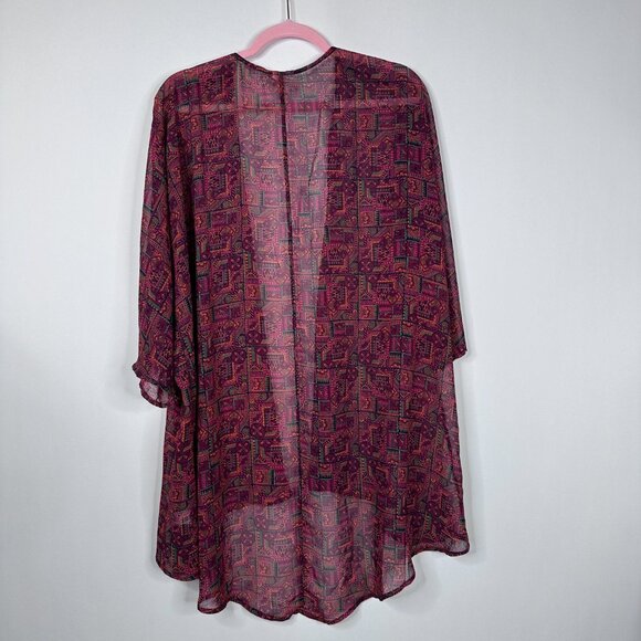 2/$30 LuLaRoe Monroe Open Kimono Cover-up Duster Tribal Print Large #A1634 - Picture 4 of 7